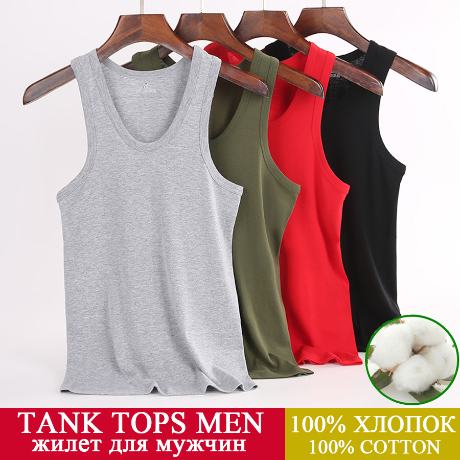 Tank Tops Men 100% Cotton Runn - Crossfit Vest 리뷰 및 가격