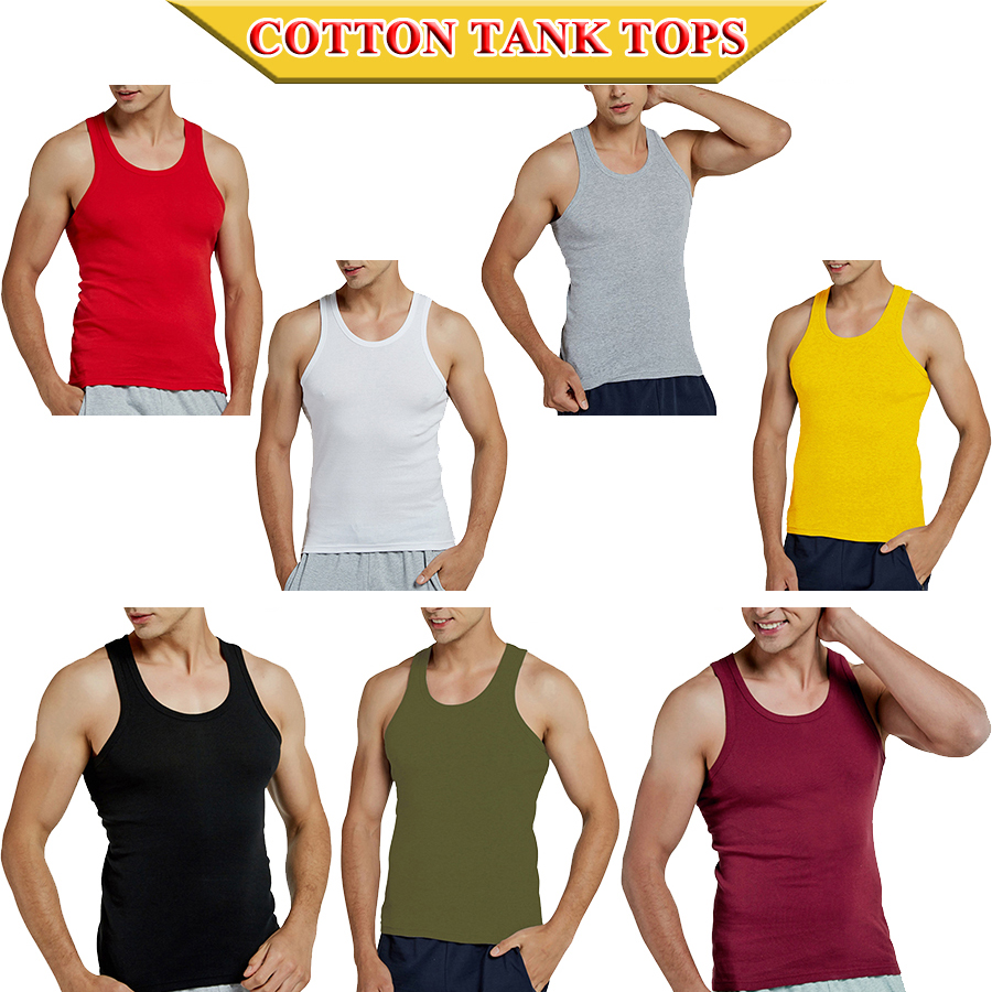 Tank Tops Men 100% Cotton Runn - Crossfit Vest 리뷰 및 가격