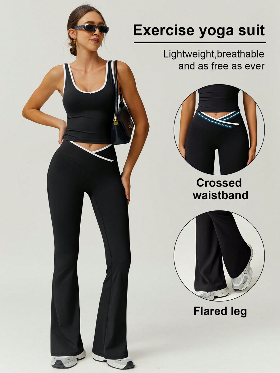 Women 2pcs Sports Vest And Fla - Crossfit Vest 리뷰 및 가격